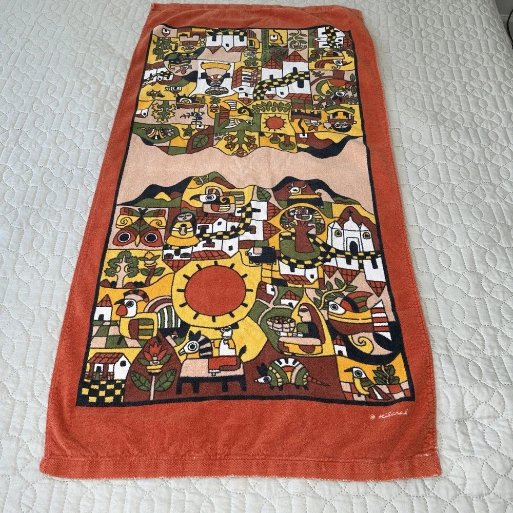 Vintage Hilasal Cotton Towel Fernando LA Palma Design Sheet Hand Mat El Salvador